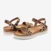 image:imageDREAM PAIRS Womens Open Toe Ankle Strap Espadrille Casual Flatform Platform Wedge SandalsLeopardSuede
