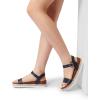 image:imageDREAM PAIRS Womens Open Toe Ankle Strap Espadrille Casual Flatform Platform Wedge SandalsNavypu