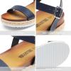 image:imageDREAM PAIRS Womens Open Toe Ankle Strap Espadrille Casual Flatform Platform Wedge SandalsNavypu