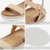 image:imageDREAM PAIRS Womens Open Toe Ankle Strap Espadrille Casual Flatform Platform Wedge SandalsNudePu