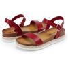 image:imageDREAM PAIRS Womens Open Toe Ankle Strap Espadrille Casual Flatform Platform Wedge SandalsRed