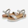 image:imageDREAM PAIRS Womens Open Toe Ankle Strap Espadrille Casual Flatform Platform Wedge SandalsSilverPu