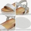 image:imageDREAM PAIRS Womens Open Toe Ankle Strap Espadrille Casual Flatform Platform Wedge SandalsSilverPu