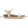 image:imageDREAM PAIRS Womens Open Toe Ankle Strap Espadrille Casual Flatform Platform Wedge SandalsWhitePu