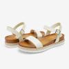 image:imageDREAM PAIRS Womens Open Toe Ankle Strap Espadrille Casual Flatform Platform Wedge SandalsWhitePu