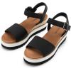 image:imageDREAM PAIRS Womens Open Toe Buckle Ankle Strap Espadrille Platform Wedge SandalsBlackcanvas