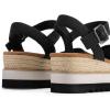 image:imageDREAM PAIRS Womens Open Toe Buckle Ankle Strap Espadrille Platform Wedge SandalsBlackcanvas