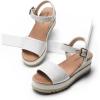 image:imageDREAM PAIRS Womens Open Toe Buckle Ankle Strap Espadrille Platform Wedge SandalsNaturalcanvas
