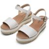 image:imageDREAM PAIRS Womens Open Toe Buckle Ankle Strap Espadrille Platform Wedge SandalsNaturalcanvas