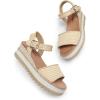 image:imageDREAM PAIRS Womens Open Toe Buckle Ankle Strap Espadrille Platform Wedge SandalsNaturalraffia