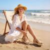 image:imageDREAM PAIRS Womens Open Toe Buckle Ankle Strap Espadrille Platform Wedge SandalsNaturalraffia