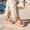 image:imageDREAM PAIRS Womens Open Toe Buckle Ankle Strap Espadrille Platform Wedge SandalsTan