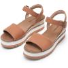 image:imageDREAM PAIRS Womens Open Toe Buckle Ankle Strap Espadrille Platform Wedge SandalsTan