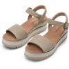 image:imageDREAM PAIRS Womens Open Toe Buckle Ankle Strap Espadrille Platform Wedge SandalsTaupe