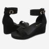 image:imageDREAM PAIRS Womens Open Toe Buckle Ankle Strap Platform Wedge Sandals Summer ShoesBlack