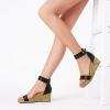 image:imageDREAM PAIRS Womens Open Toe Buckle Ankle Strap Platform Wedge Sandals Summer ShoesBlackPu