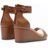 image:imageDREAM PAIRS Womens Open Toe Buckle Ankle Strap Platform Wedge Sandals Summer ShoesCamelPu