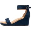 image:imageDREAM PAIRS Womens Open Toe Buckle Ankle Strap Platform Wedge Sandals Summer ShoesNavy