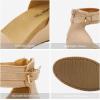 image:imageDREAM PAIRS Womens Open Toe Buckle Ankle Strap Platform Wedge Sandals Summer ShoesNude