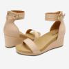 image:imageDREAM PAIRS Womens Open Toe Buckle Ankle Strap Platform Wedge Sandals Summer ShoesNude