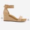 image:imageDREAM PAIRS Womens Open Toe Buckle Ankle Strap Platform Wedge Sandals Summer ShoesNude