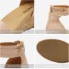 image:imageDREAM PAIRS Womens Open Toe Buckle Ankle Strap Platform Wedge Sandals Summer ShoesNudePu
