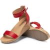 image:imageDREAM PAIRS Womens Open Toe Buckle Ankle Strap Platform Wedge Sandals Summer ShoesRed