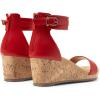 image:imageDREAM PAIRS Womens Open Toe Buckle Ankle Strap Platform Wedge Sandals Summer ShoesRed