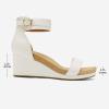 image:imageDREAM PAIRS Womens Open Toe Buckle Ankle Strap Platform Wedge Sandals Summer ShoesWhitePu