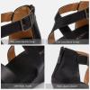 image:imageDREAM PAIRS Womens Open Toe Buckle Ankle Strap Summer Platform Wedge SandalsBlackPu