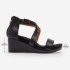 image:imageDREAM PAIRS Womens Open Toe Buckle Ankle Strap Summer Platform Wedge SandalsBlackPu