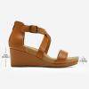 image:imageDREAM PAIRS Womens Open Toe Buckle Ankle Strap Summer Platform Wedge SandalsCamelPu