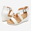 image:imageDREAM PAIRS Womens Open Toe Buckle Ankle Strap Summer Platform Wedge SandalsWhitePu