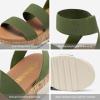 image:imageDREAM PAIRS Womens Open Toe Elastic Ankle Strap Casual Flatform Platform Wedges SandalsArmy Green