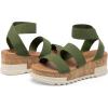image:imageDREAM PAIRS Womens Open Toe Elastic Ankle Strap Casual Flatform Platform Wedges SandalsArmy Green
