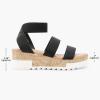 image:imageDREAM PAIRS Womens Open Toe Elastic Ankle Strap Casual Flatform Platform Wedges SandalsBlack