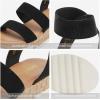 image:imageDREAM PAIRS Womens Open Toe Elastic Ankle Strap Casual Flatform Platform Wedges SandalsBlack