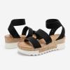 image:imageDREAM PAIRS Womens Open Toe Elastic Ankle Strap Casual Flatform Platform Wedges SandalsBlack