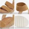 image:imageDREAM PAIRS Womens Open Toe Elastic Ankle Strap Casual Flatform Platform Wedges SandalsCamel