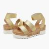 image:imageDREAM PAIRS Womens Open Toe Elastic Ankle Strap Casual Flatform Platform Wedges SandalsGold