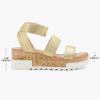 image:imageDREAM PAIRS Womens Open Toe Elastic Ankle Strap Casual Flatform Platform Wedges SandalsGold