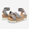 image:imageDREAM PAIRS Womens Open Toe Elastic Ankle Strap Casual Flatform Platform Wedges SandalsGrey