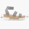 image:imageDREAM PAIRS Womens Open Toe Elastic Ankle Strap Casual Flatform Platform Wedges SandalsGrey