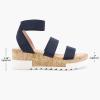 image:imageDREAM PAIRS Womens Open Toe Elastic Ankle Strap Casual Flatform Platform Wedges SandalsNavy