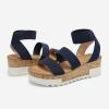 image:imageDREAM PAIRS Womens Open Toe Elastic Ankle Strap Casual Flatform Platform Wedges SandalsNavy