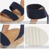 image:imageDREAM PAIRS Womens Open Toe Elastic Ankle Strap Casual Flatform Platform Wedges SandalsNavy