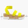 image:imageDREAM PAIRS Womens Open Toe Elastic Ankle Strap Casual Flatform Platform Wedges SandalsNeonLime