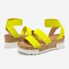 image:imageDREAM PAIRS Womens Open Toe Elastic Ankle Strap Casual Flatform Platform Wedges SandalsNeonLime