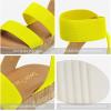 image:imageDREAM PAIRS Womens Open Toe Elastic Ankle Strap Casual Flatform Platform Wedges SandalsNeonLime
