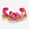 image:imageDREAM PAIRS Womens Open Toe Elastic Ankle Strap Casual Flatform Platform Wedges SandalsNeonPink